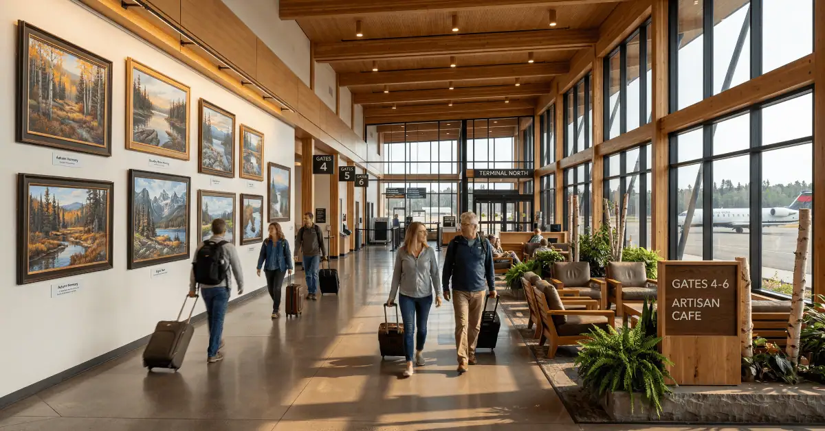 A Tiny U.P. Airport Just Turned Its Terminal Into An Art Gallery — And The First Artist’s Story Will Make You Smile