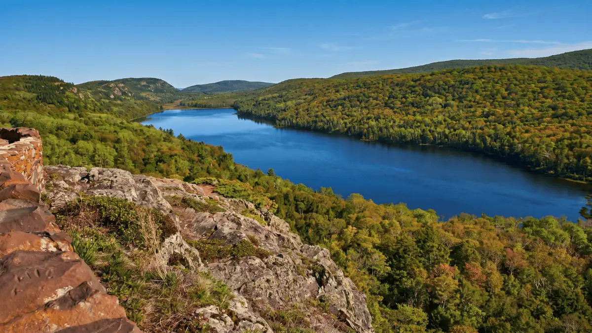 Lake of the Clouds overlook in the Porcupine Mountains Wilderness State Park