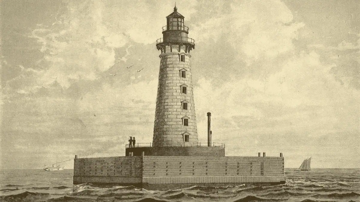 Stannard Rock Light on Lake Superior in an 1882 illustration