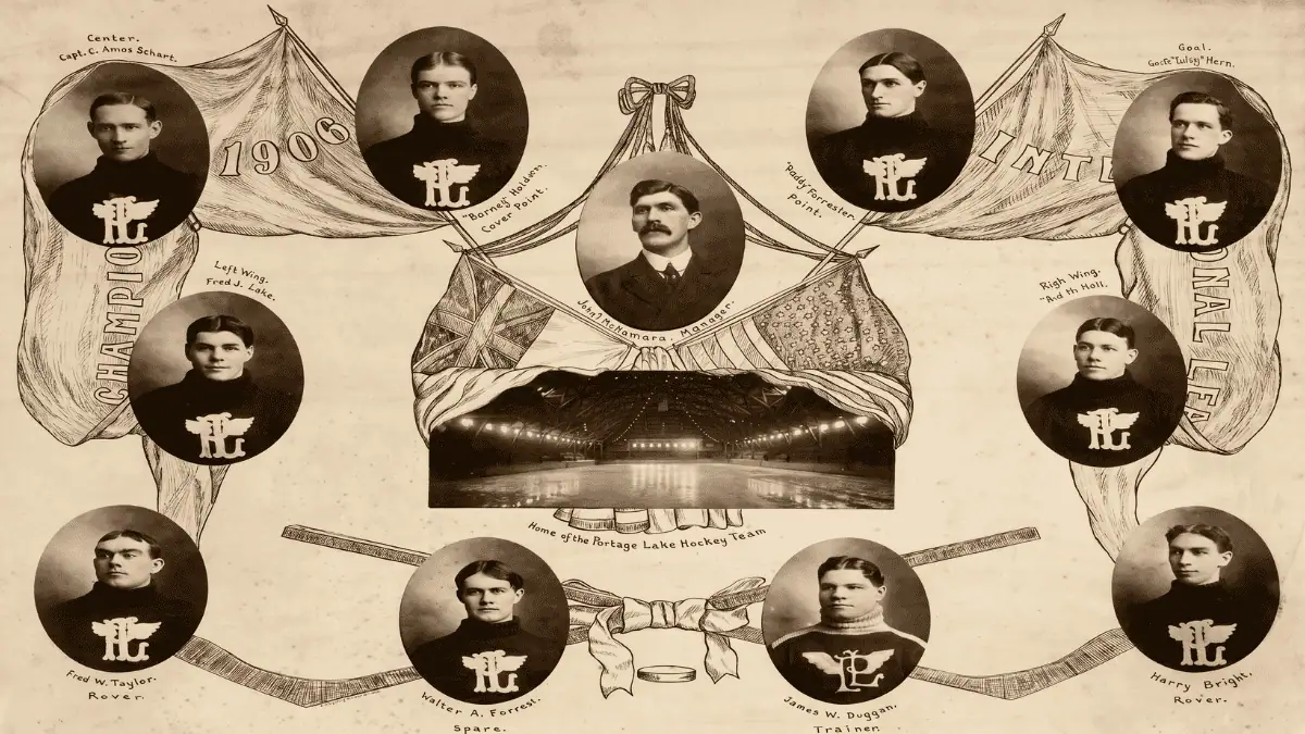 1905–06 Portage Lakes ice hockey team photo