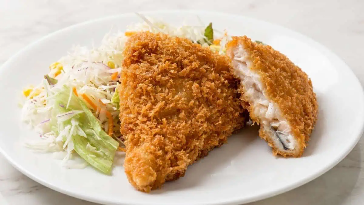 Fried whitefish on a plate