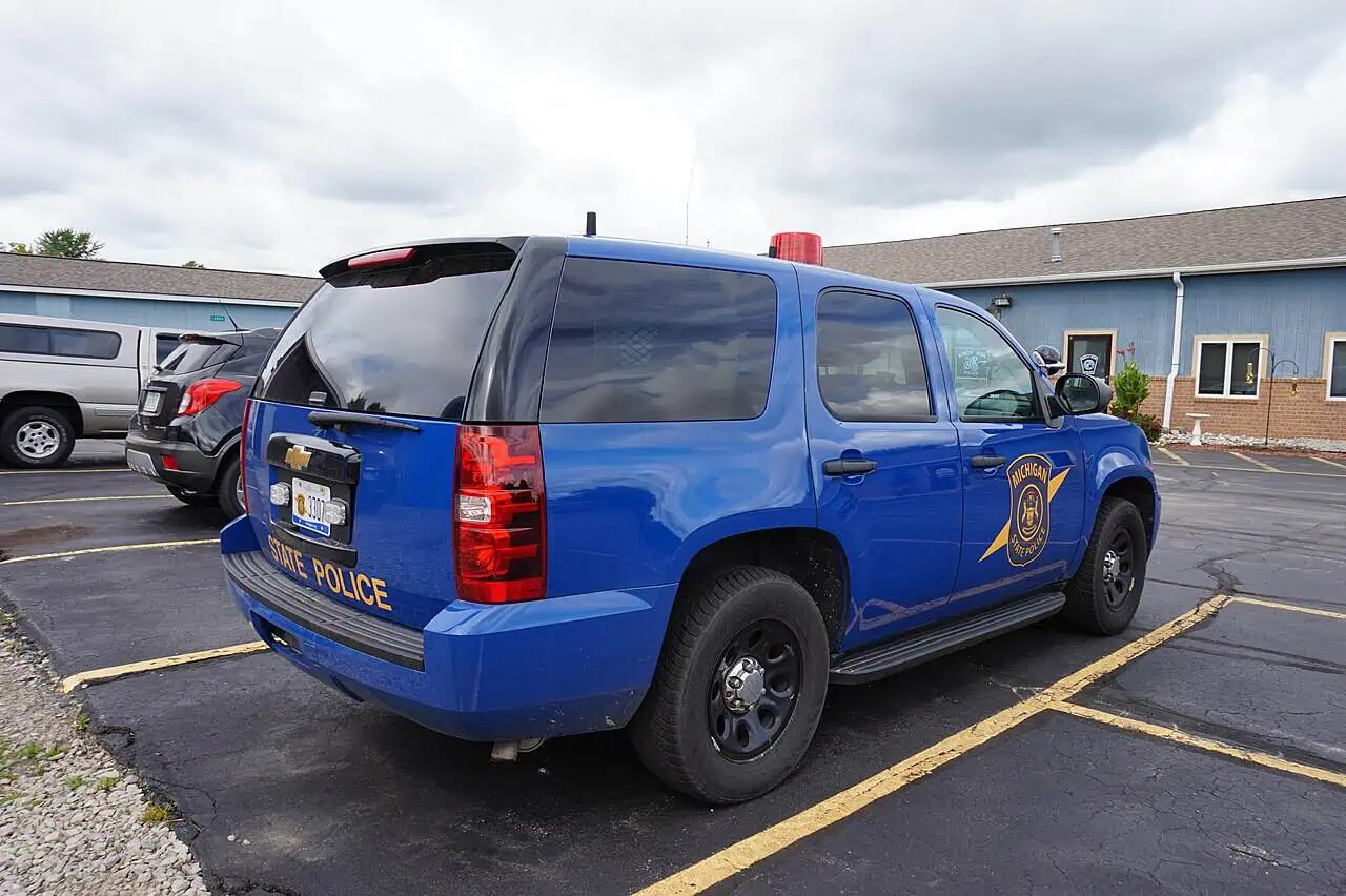 A Michigan State Police patrol vehicle