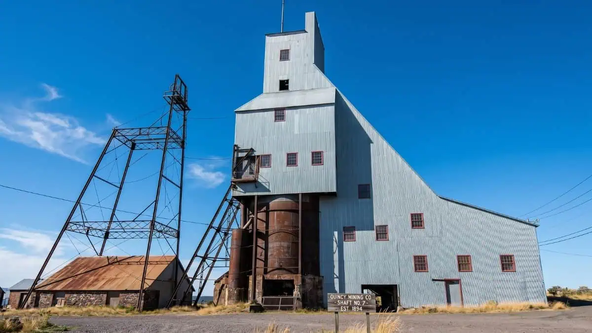 Quincy Mine No. 2 shaft house and hoist house in Michigan’s Copper Country.