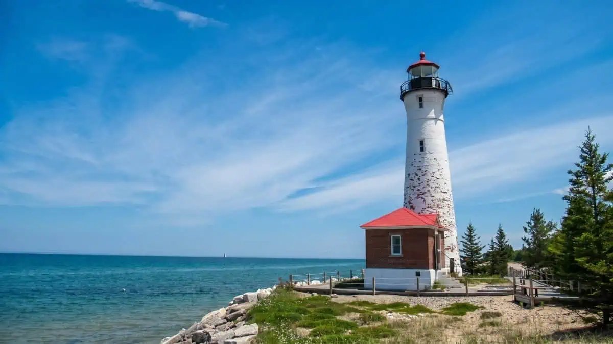 Crisp Point Lighthouse on Lake Superior in Michigan’s Upper Peninsula