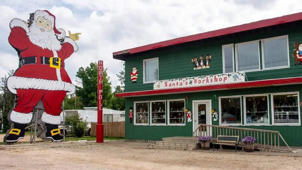 35-foot Santa statue outside Santa’s Workshop in Christmas, Michigan