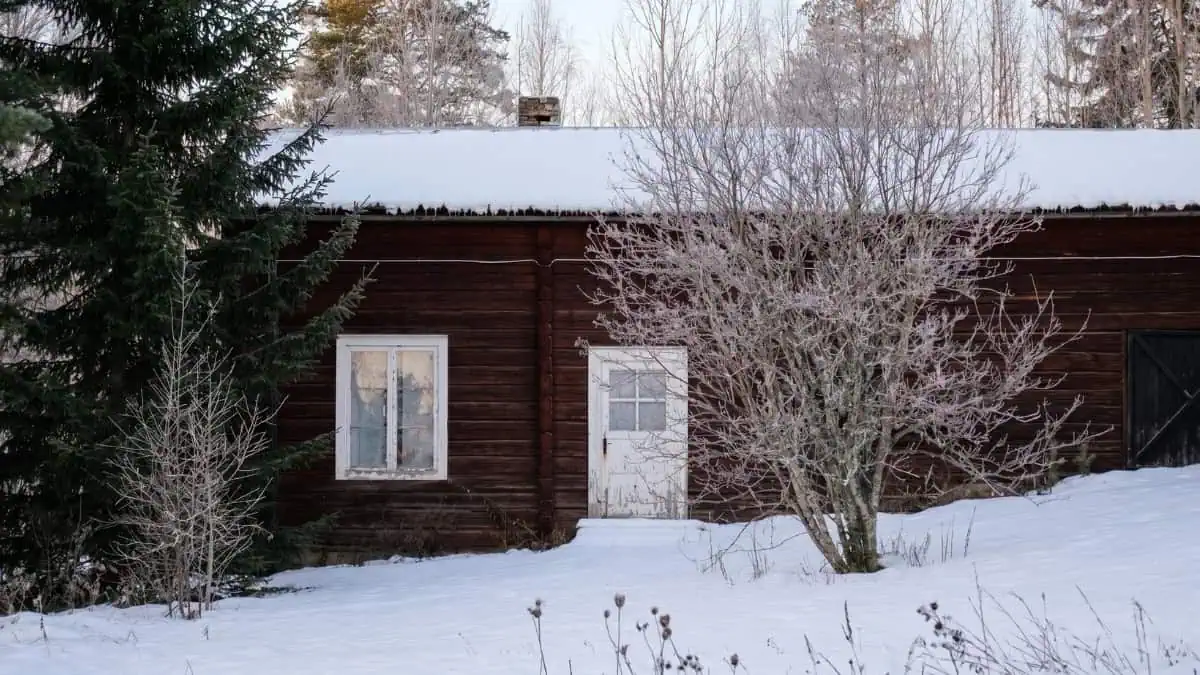 Snowy cabin