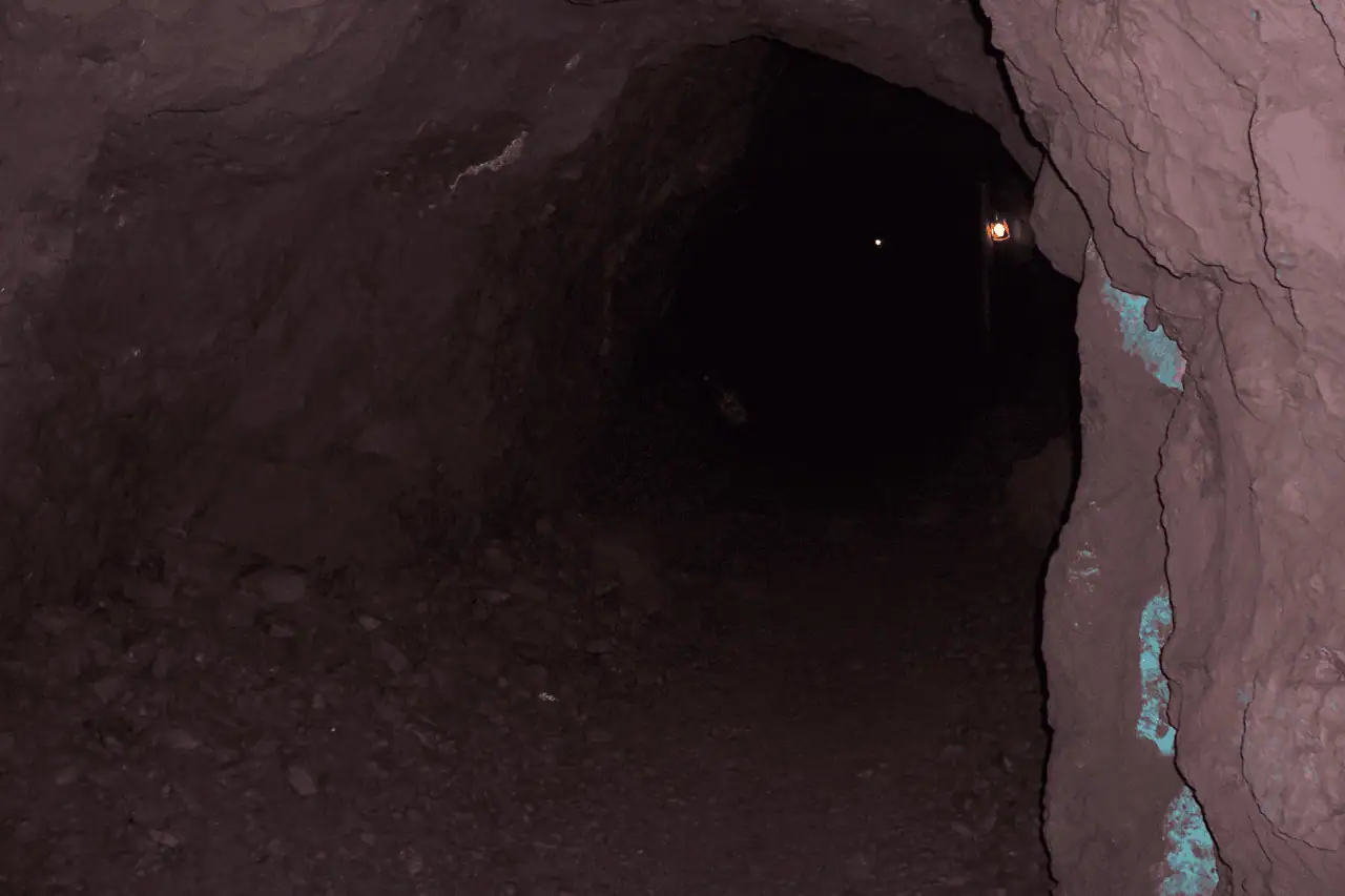 Interior view of a mine shaft inside the Delaware Mine in Grant Township, Keweenaw County, Michigan.